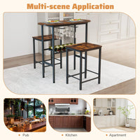 3 Piece Counter Height Table Set