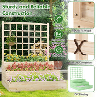 3-Tier Raised Garden Bed with Trellis and Elevated Planting Frame