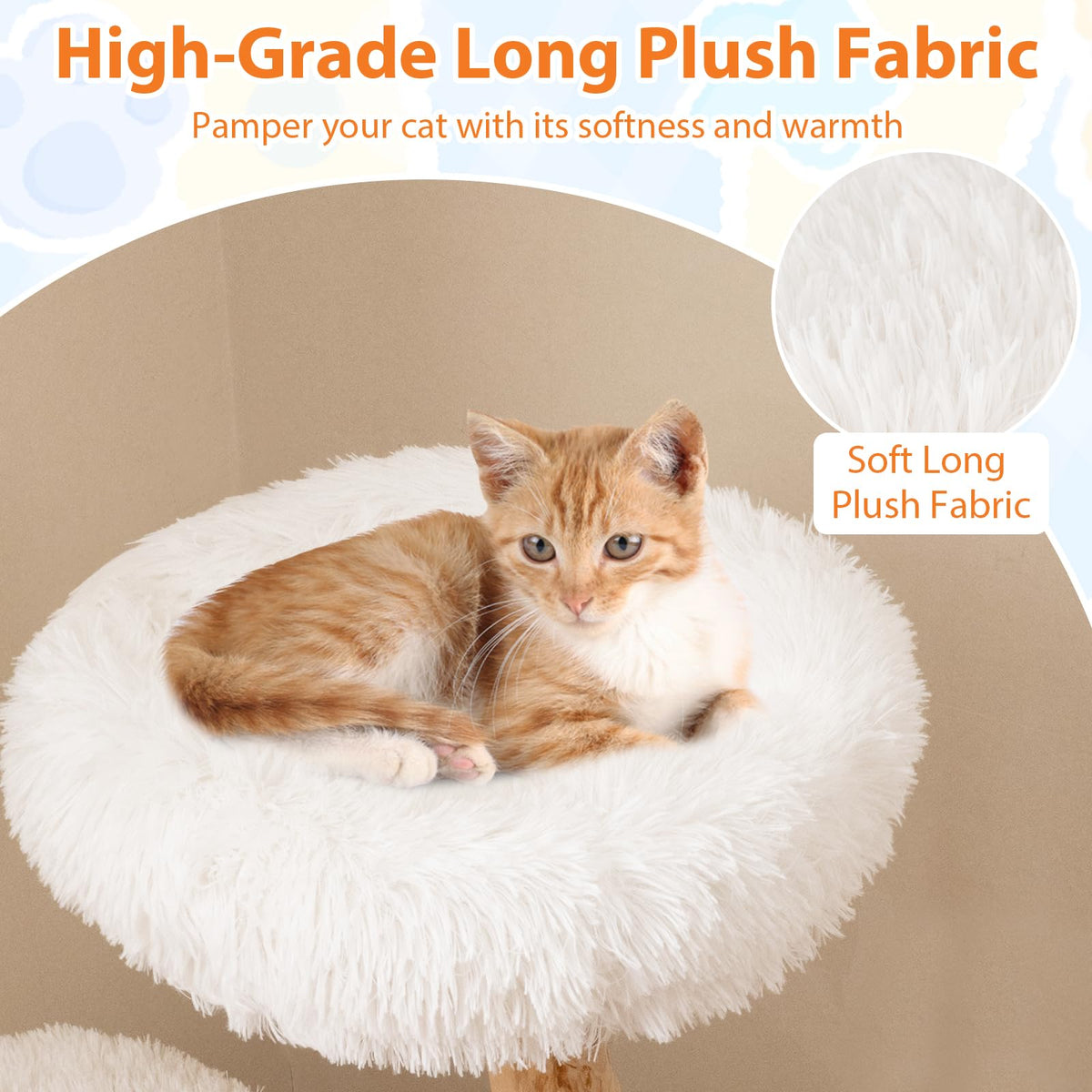 Modern Wood Branch Cat Tree with Jute Scratching Post and Padded Perch