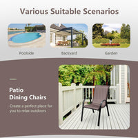 Set of 4 Outdoor Patio Chairs, Stackable Armchair with Weather-Resistant Fabric