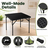 34” Folding Table, Square Foldable Card Table