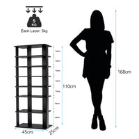 Giantex 7-Tier Wooden Shoe Rack, Shoe Storage Tower， Multiple Layers, Detachable Board