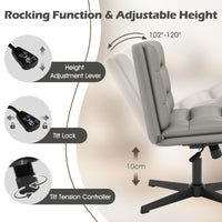Criss Cross Legged Chair No Wheels Armless Home Office Desk Chair