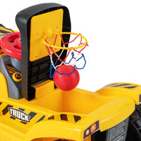 6V Kids Ride On Excavator, Multifunctional Construction Car w/Storage, Horn & Sound Effects