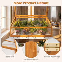 Wood Cold Frame Greenhouse, Portable Raised Planter Bed Protection