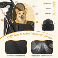 3-in-1 Pet Stroller for Dogs with Detachable Carrier and Cup Holder