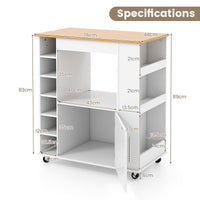 Giantex Kitchen Island with Storage Rolling Kitchen Cart with Towel Rack