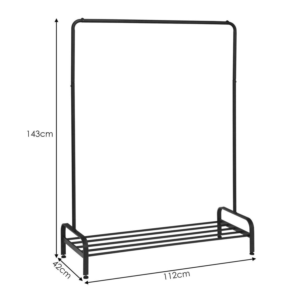 Giantex Metal Garment Rack w/ Shelf, Freestanding Cloth Rack