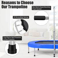 Double Trampoline for 2 People with Adjustable Handrail and Safety Pad
