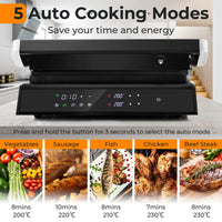 3 in 1 Indoor Grill with Nonstick Grill Plates & Removable Drip Tray