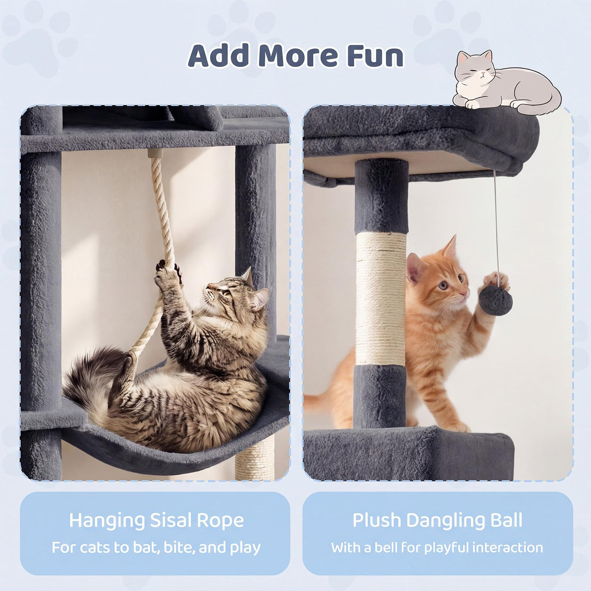 Cat Tree Tower for Indoor Cats Multi-Level Cat Condo with Plush Top Perch