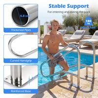 Pool Handrail Stair Rail with Mount Base Plate for Water Parks