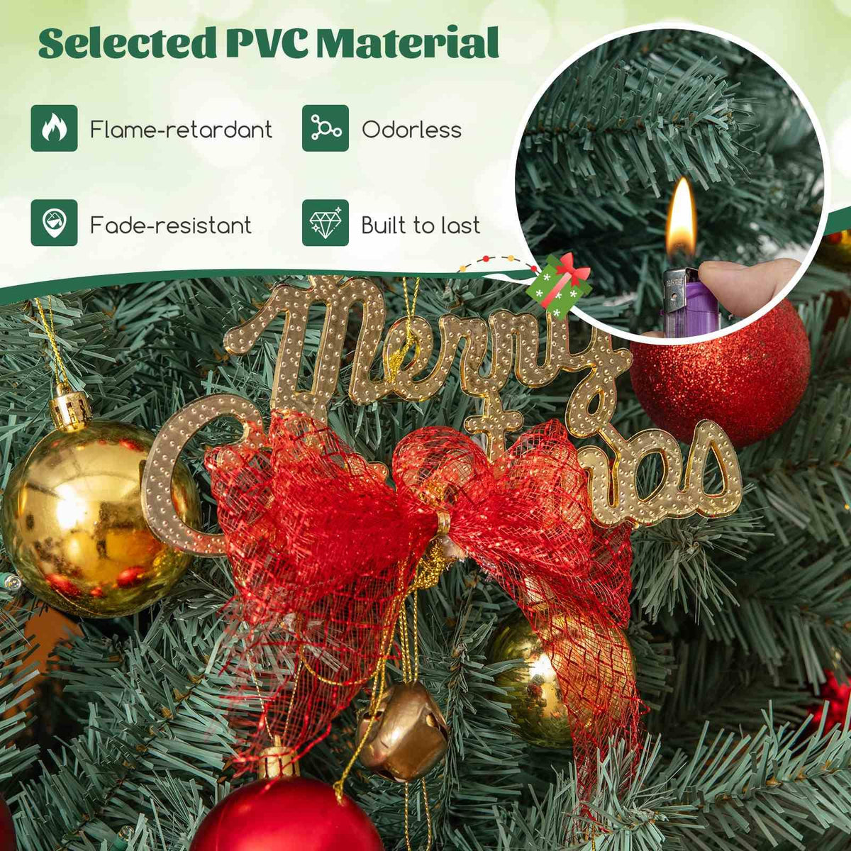 Pre-Lit Blue Artificial Slim Pencil Hinged Holiday Christmas Tree with 9 Modes LED Lights