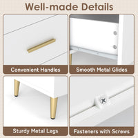 6 Drawer Dresser with Anti-Toppling Device and Modern TV Stand