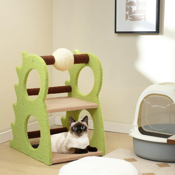 2-Tier Modern Cat Tree for Indoor Cats