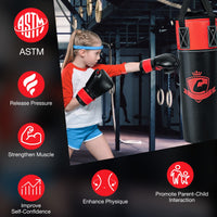 5 kg Kids Hanging Punching Bag Set w/ Punch Gloves, Suitable for 3+ Boys & Girls