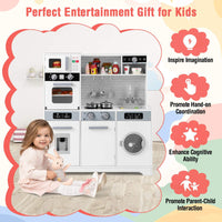 Pretend Play Kitchen for Kids with Coffee Maker Sink Faucet
