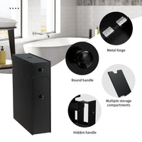 Free Standing Bathroom Floor Storage Cabinet with Drawer and Adjustable Shelf Double Door