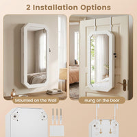 Lockable Full-Length Mirror Jewelry Cabinet