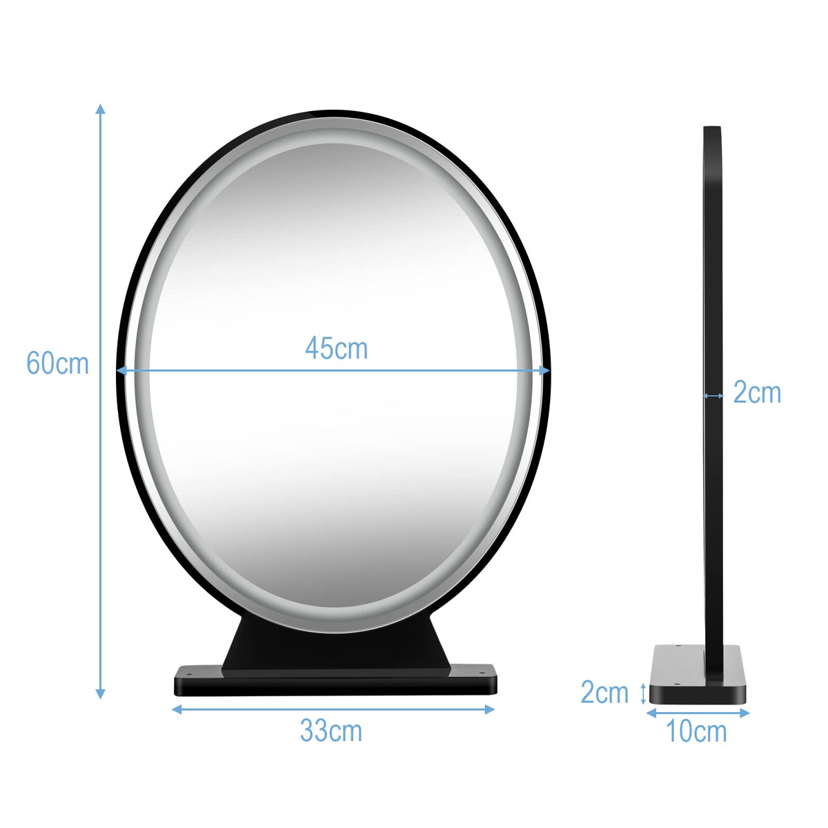 Giantex Large Round Lighted Vanity Makeup Mirror, Remote Control HD Mirror w/Lights, 4 Color Lighting Modes