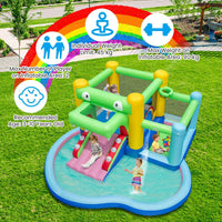 5-in-1 Inflatable Bounce House with Slide and Ocean Balls with 680W Blower