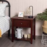 Giantex 2Pcs End Tables, Compact Nightstands w/ Stable Frame