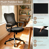 Ergonomic Office Chair with Armrests Padded Cushio Butterfly Backrest