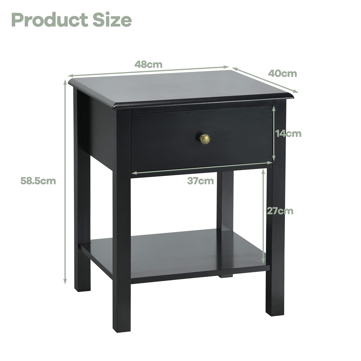 Giantex Giantex Nightstand with Drawer and Shelf