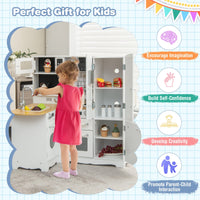 Wooden Play Kitchen with Stove for Toddlers