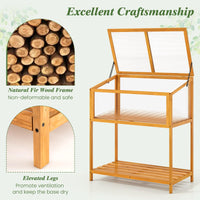 Wood Cold Frame Greenhouse, Raised Flower Planter Protection