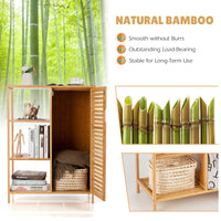 Giantex Bamboo Bathroom Storage Cabinet Multipurpose Storage Cabinet W/Single Door