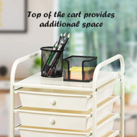 10-Drawer Rolling Storage Cart, Utility Tools Scrapbook Paper Organizer Cart