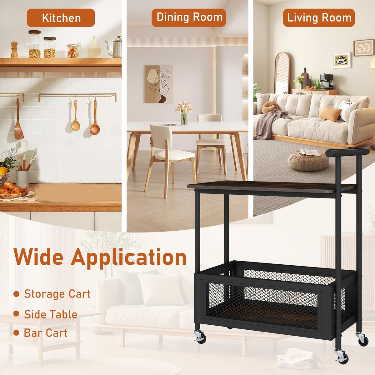 Giantex Kitchen Serving Cart Rolling End Table
