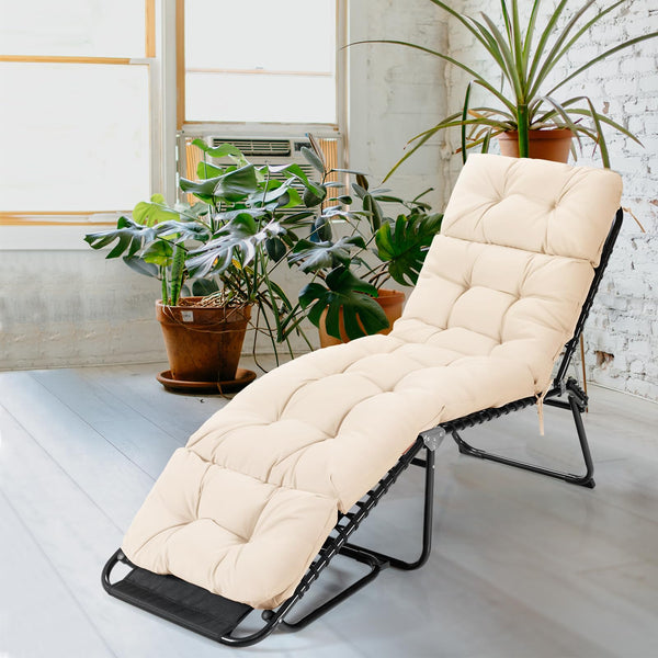 186 x 56cm Patio Lounge Chair Cushion Non-Slip High Back Chair Cushion for Lawn