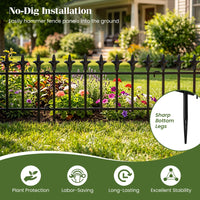 5/10-Pack Metal Garden Fence 280/560x44cm No Dig Border for Lawn Pathway