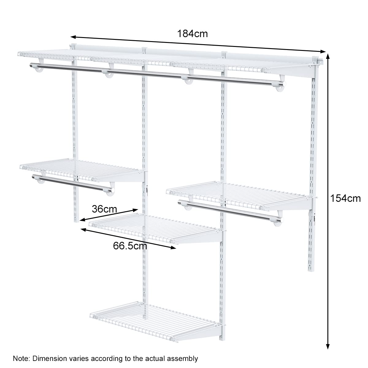 Giantex Custom Closet Organizer, Smart Closet Organizer System, Metal Hanging Storage Organizer Rack