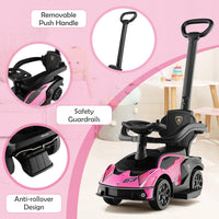 Lamborghini Licensed Push Cars for Toddlers 1-3, 3 in 1 Stroller Sliding Walking Car