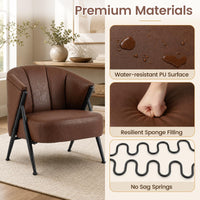 Single Sofa with Adjustable Foot Pads for Home Office or Living Room