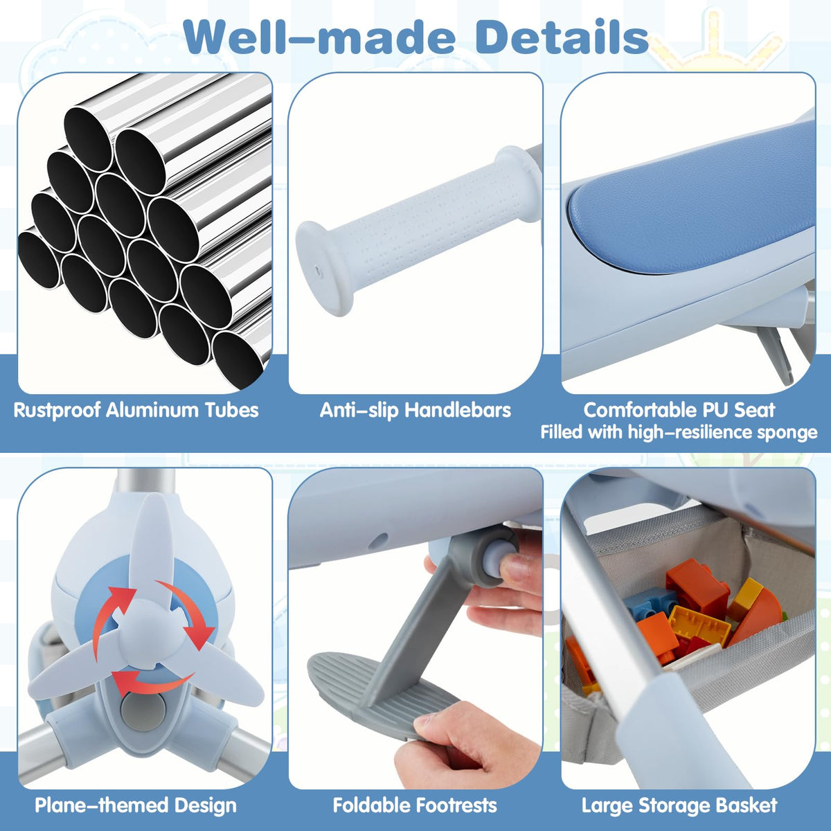 2-in-1 Kids Ride-on Push Car with LED Lighted Wheels