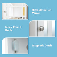 Wall-mounted Bathroom Cabinet with Adjustable Shelf and Open Compartments