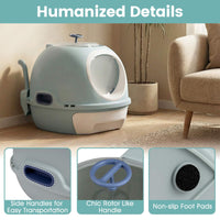 Cat Litter Box with Lid, Helicopter Style Fully Enclosed Cat Toilet