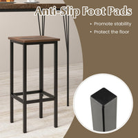 Giantex Set of 4 Bar Stool, 65 cm Bar Chair Set with Metal Legs