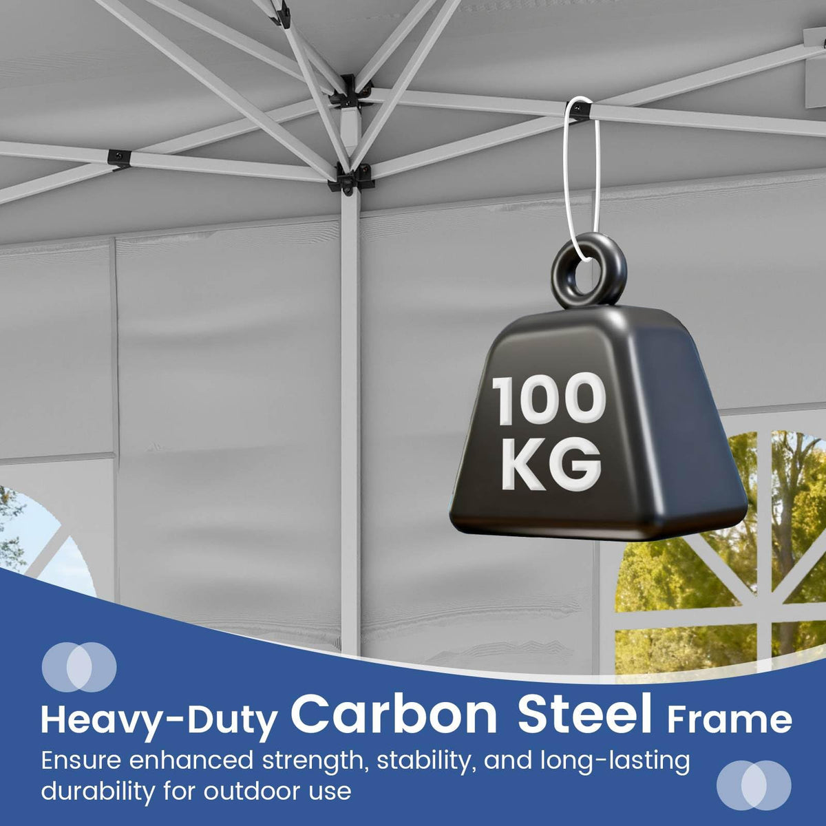 3 x 6 m Pop up Canopy Tent with 6 Sidewalls and Wheeled Bag