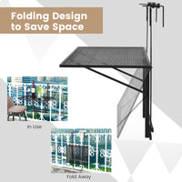 5-Level Height-Adjustable Balcony Hanging Table