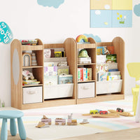 Toy Storage Organizer with Full-Length Mirror and 4-Tier Sling Shelves