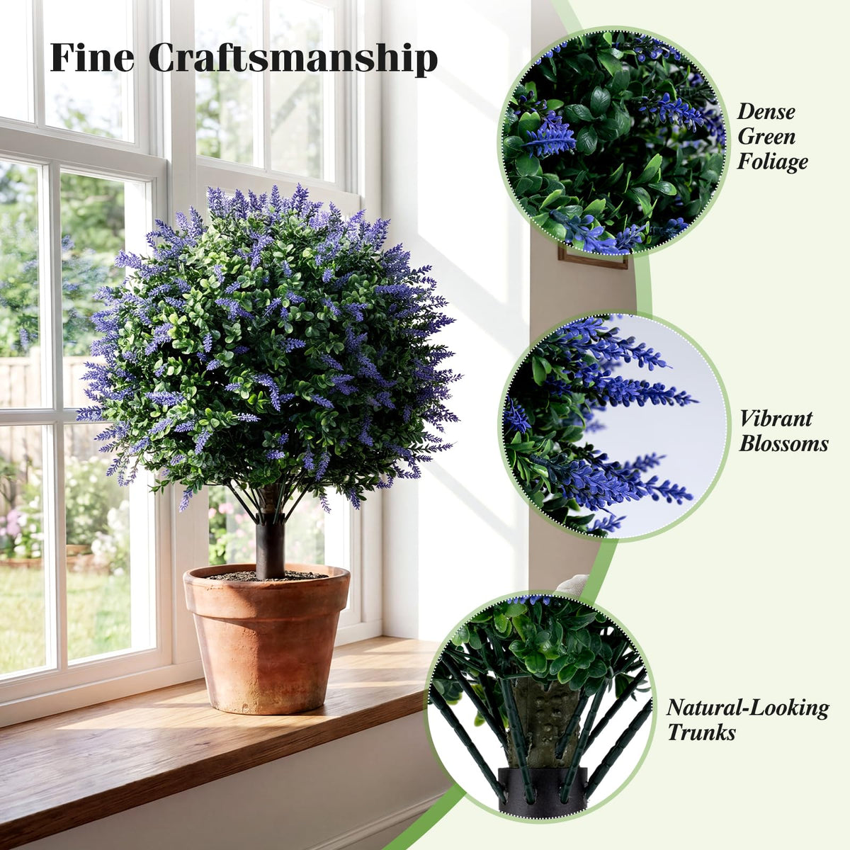 Giantex 2 Pack Artificial Lavender Boxwood Topiary Ball Trees