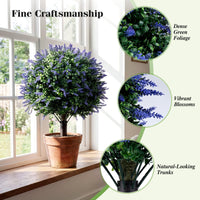 Giantex 2 Pack Artificial Lavender Boxwood Topiary Ball Trees