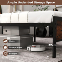 Single Size LED Bed Frame with Charging Station