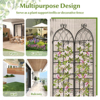 2 Panles Metal Garden Trellis for Outdoor Climbing Plants