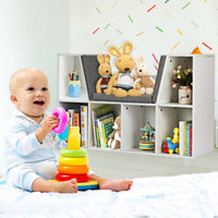 Giantex 6-Cubby Kids Bookcase with Cushioned Reading Nook and Mat